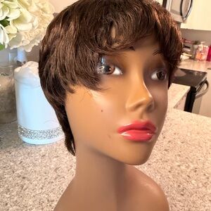 Brown Short Pixie Wig - Human Hair
